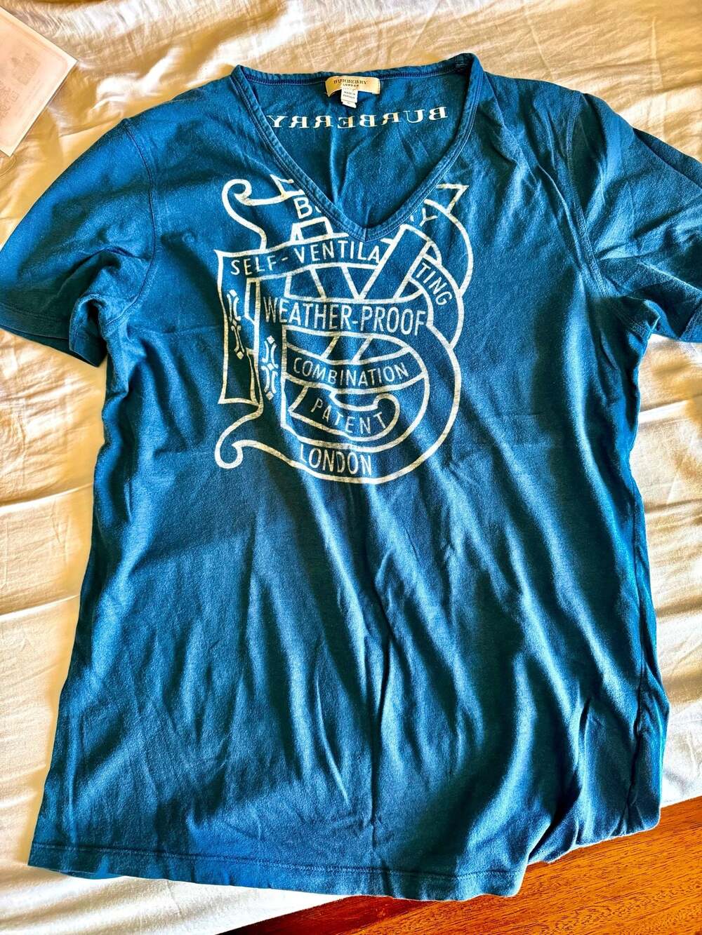 Burberry London 'Weather-Proof' Graphic V-Neck T-Shirt